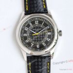 Swiss Grade Copy Patek Philippe Calatrava Stainless Steel Black Arabic Dial Watch